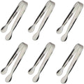 6PCS Ice Tongs Mini Sugar Tongs 4.25Inch Stainless Steel Kitchen Utensils Set,Small Serving Tong and Tiny Kitchen Tong for Appetizers,Tea Party, Coffee Bar, Desserts by Sunenlyst (Silver)