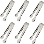 6PCS Ice Tongs Mini Sugar Tongs 4.25Inch Stainless Steel Kitchen Utensils Set,Small Serving Tong and Tiny Kitchen Tong for Appetizers,Tea Party, Coffee Bar, Desserts by Sunenlyst (Silver)