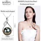 NONNYL Gifts for Women Wife-Tahitian-Black-Pearl-Necklace-Gift for Wife Wedding Birthday Anniversary Jewelry-Mom Girlfriend Her Mothers Day Gifts for Mom Women Valentines Christmas Day