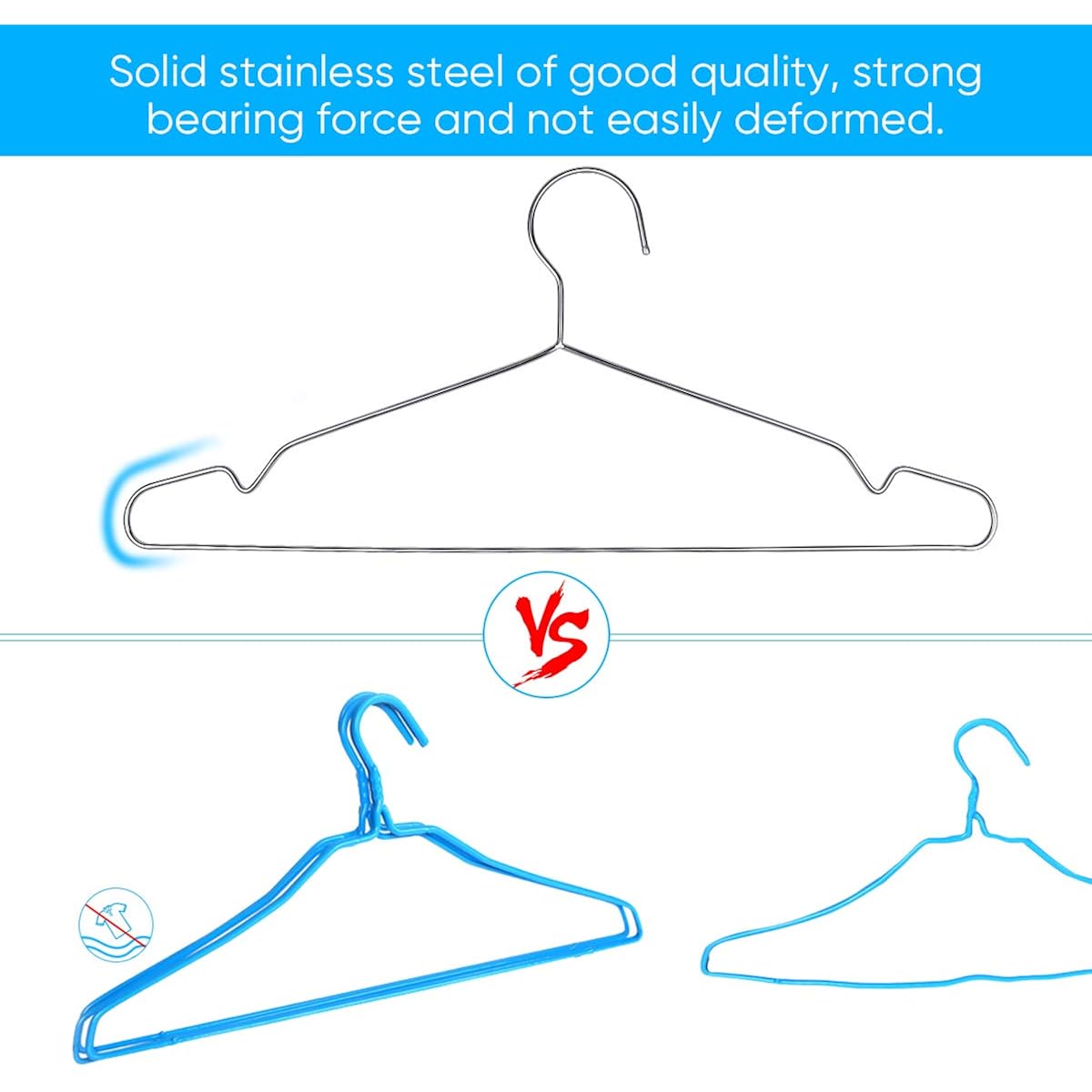Fayleeko Wire Coat Hangers 40 Pack Strong Heavy Duty Stainless Steel Metal Ultra Thin Space Saving Clothes Hangers 16.5 Inch