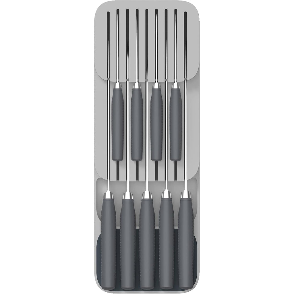 Joseph Joseph DrawerStore Knife Organizer, holds up to 9 knives, Kitchen Organization & Drawer Storage – Compact, Gray