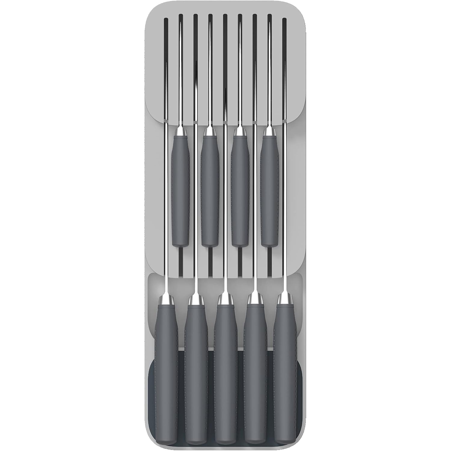 Joseph Joseph DrawerStore Knife Organizer, holds up to 9 knives, Kitchen Organization & Drawer Storage – Compact, Gray