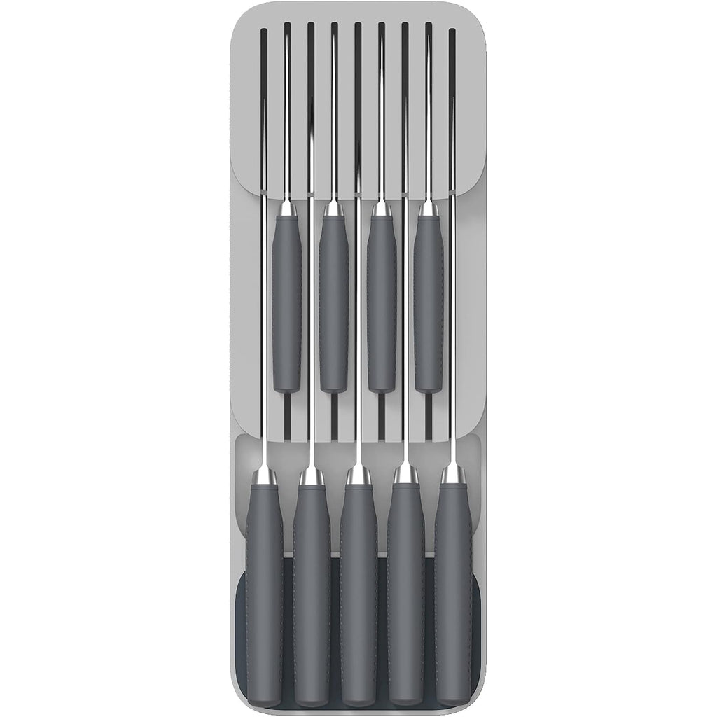 Joseph Joseph Drawerstore Knife Organizer, Holds Up To 9 Knives, Kitchen Organization & Drawer Storage – Compact, Gray