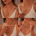 Inspirational Gifts Healing Gold Pendant Gold Necklaces for Women，Get Well Soon Encouragement Gifts for Women Friends Sister Mom, Natural stone Pendant Healing boho Friendship Jewelry for women