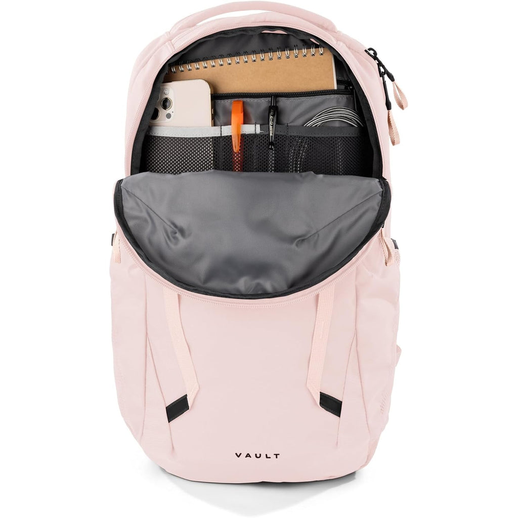 The North Face Women'S Vault Everyday Laptop Backpack - Commuter Travel Bag, Water-Repellent, Spacious Main Compartment, Pink Salt, One Size