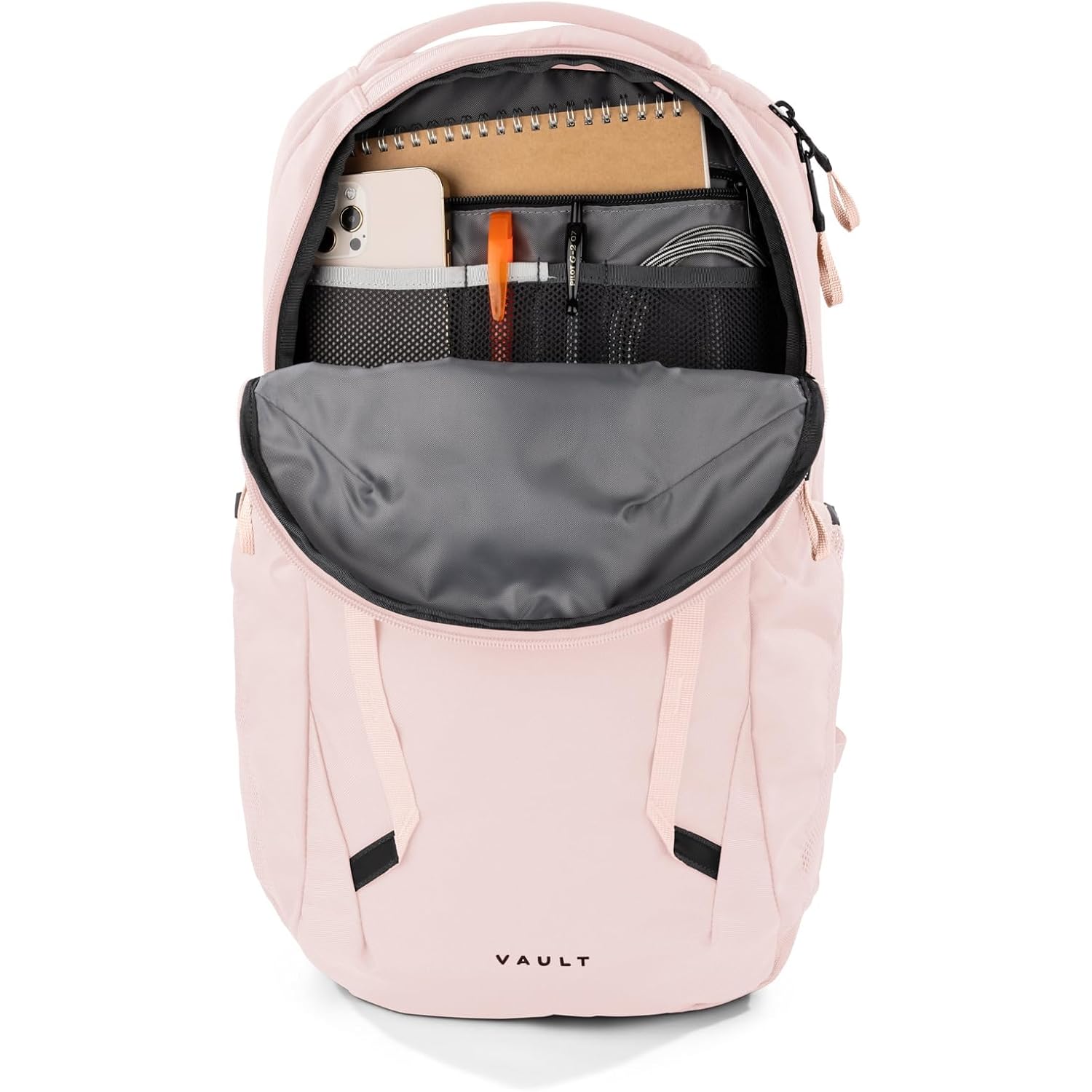 The North Face Women'S Vault Everyday Laptop Backpack - Commuter Travel Bag, Water-Repellent, Spacious Main Compartment, Pink Salt, One Size