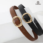 TRIWORKS 2 Pack Leather Belts for Women Fashion Waist Belt with Liquid Shapes Women Belt for Jeans Pants Dresses
