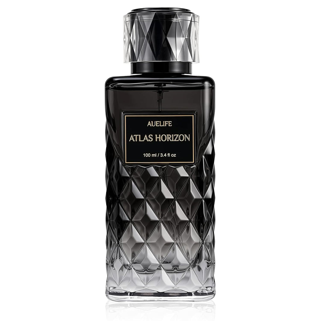 Auelife Cologne for Men, Alcohol-Free Long Lasting Perfume Fragrance, Woody Spicy Scent with Citrus, Pepper, Patchouli & Amber, 100ml / 3.4 Fl Oz, Daily Wear, Father’s Day Gift (ATLAS HORIZON)