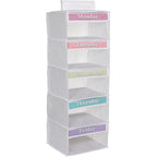 Three Sweet Peas Co Monday Through Friday Hanging Weekly Clothes Organizer For Kids