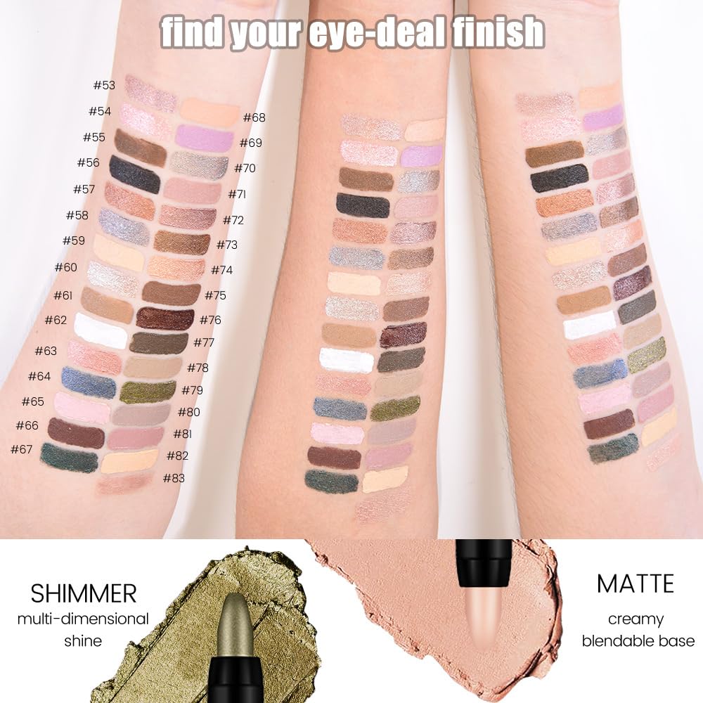 Kaely 8Pcs Cream Eye Shadow Sticks Set, Matte Eyeliner Pencil Eyeshadow Palette Makeup, Eye Highlighter Brightener Stick For Older Women Waterproof Pigmented, Sombras Para Ojos, New-13