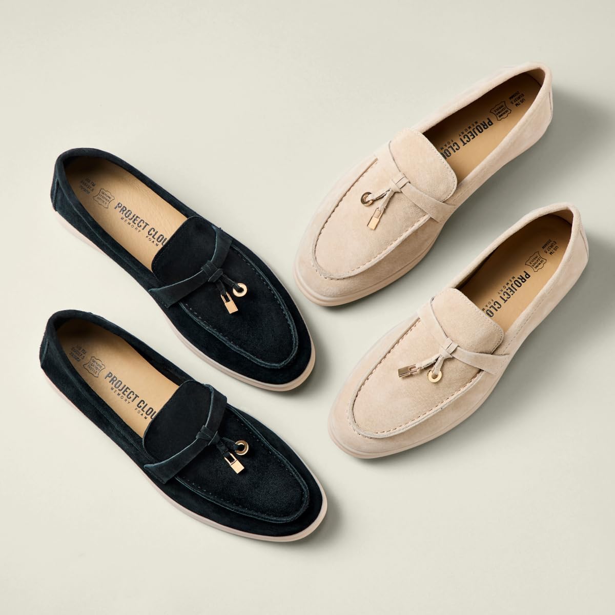 Project Cloud 100% Genuine Leather Womens Shoes - Lightweight Moccasins Loafers For Women With Memory Foam And Leather Insole - Non-Slip Casual Womens Slip On Shoes For Women (Iris)