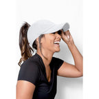 Women Distressed High Bun Ponycaps Baseball-Hat Girls Cotton Ponytail Baseball-Cap Adjustable
