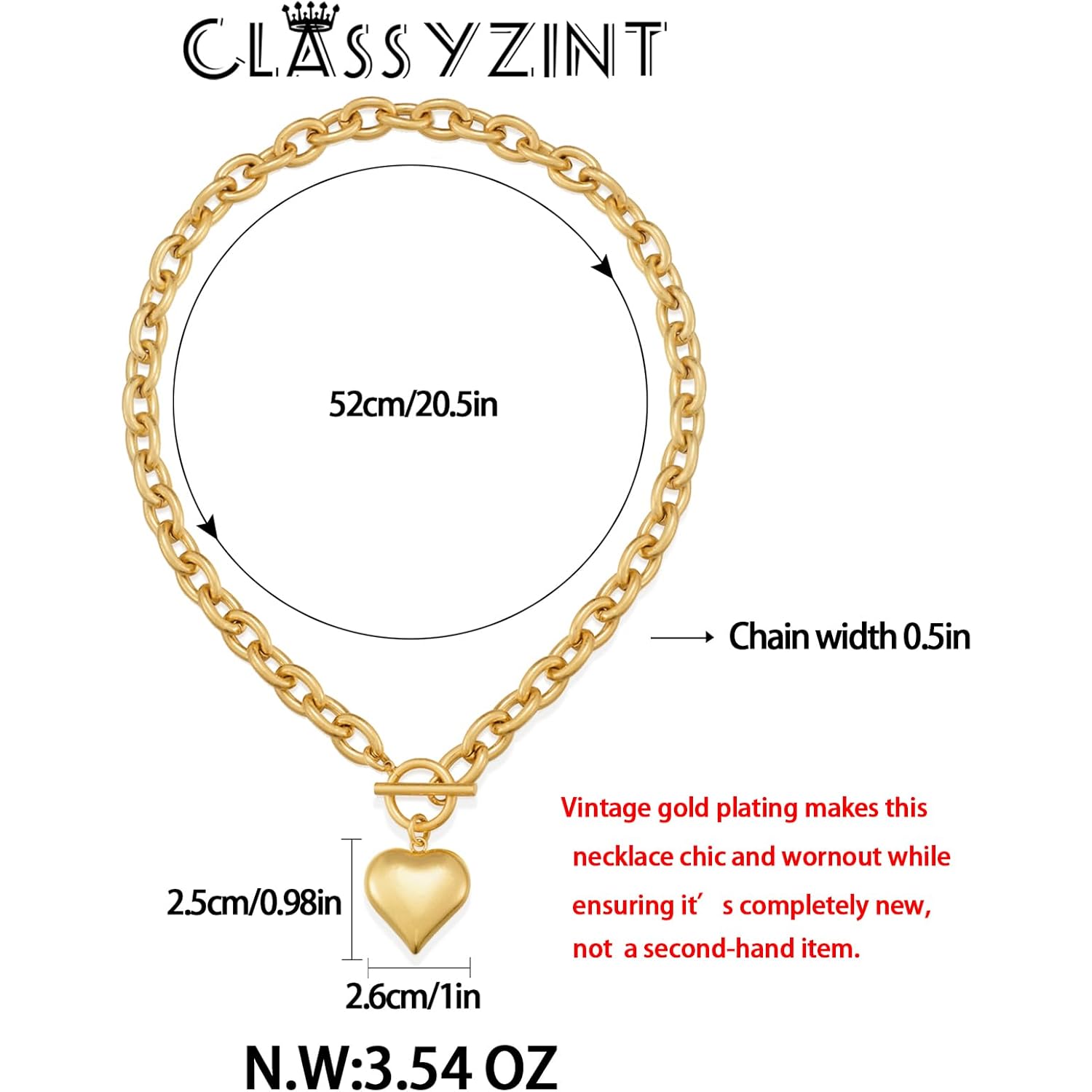 CLASSYZINT Mothers Day Gifts for Women 18K Gold Plated Coin Lion Head Pendant Necklace Chunky Paperclip Choker Necklace For Gifts On Birthday Holidays For Women