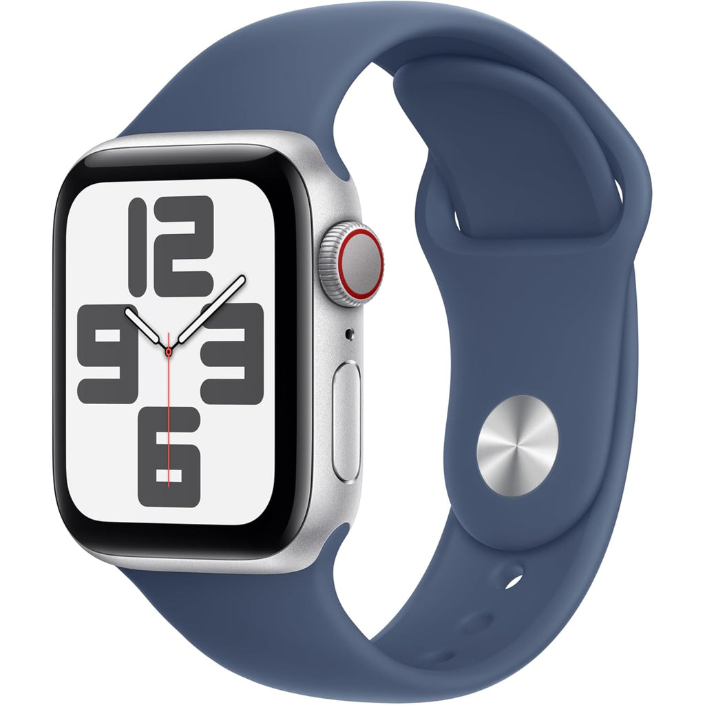 Apple Watch Series 10 [GPS + Cellular, 46mm] - Silver Aluminum Case with Denim Sport Band, M/L (Renewed)