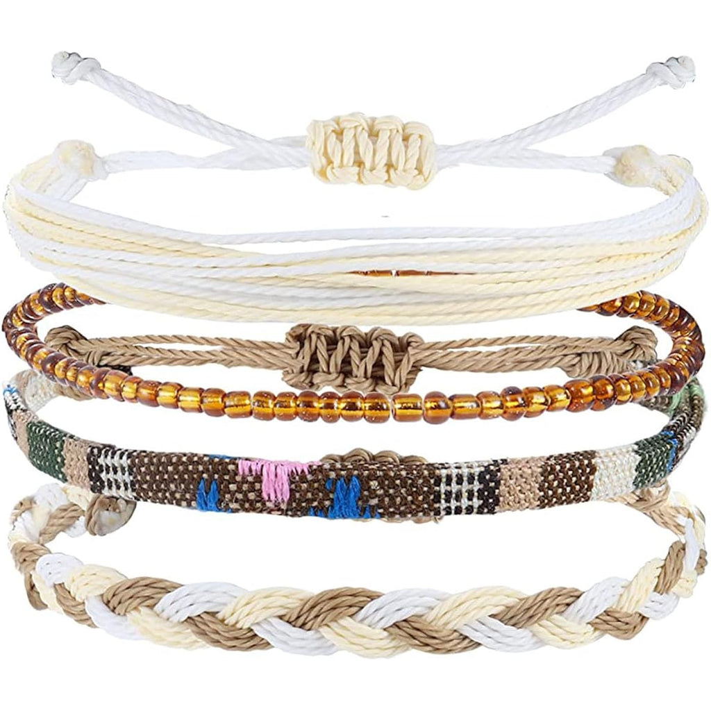 Beach Summer Ankle Bracelet for Women Handmade Braided Adjustable String Anklets Waterproof Surfer Bracelet