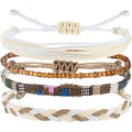 Beach Summer Ankle Bracelet for Women Handmade Braided Adjustable String Anklets Waterproof Surfer Bracelet