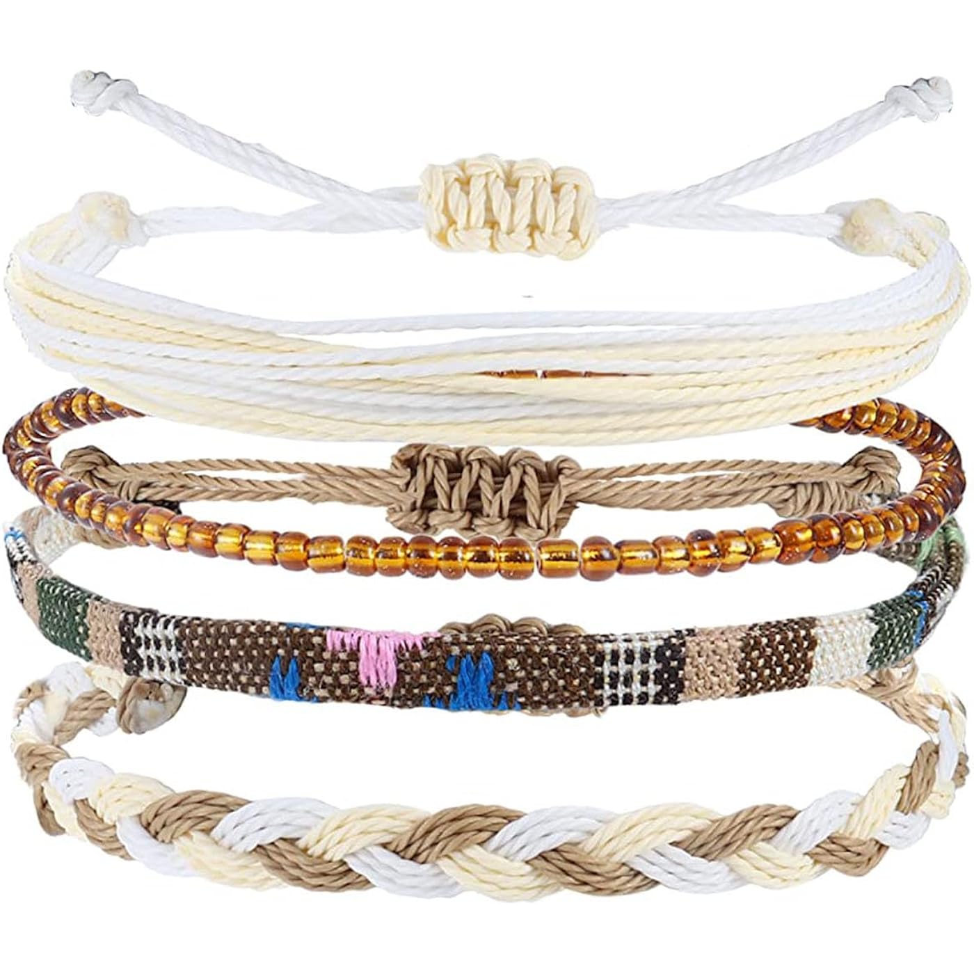 Beach Summer Ankle Bracelet for Women Handmade Braided Adjustable String Anklets Waterproof Surfer Bracelet