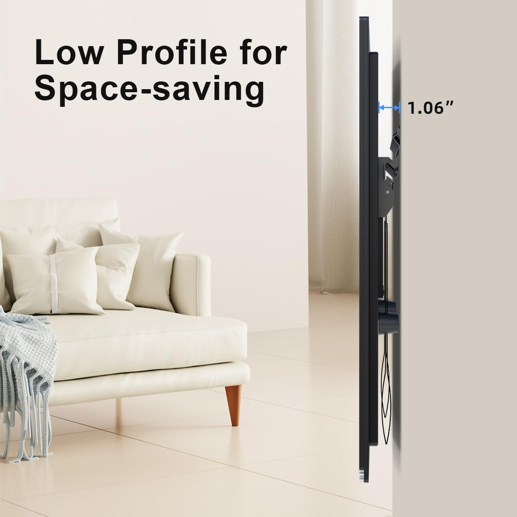 Suptek Studless Tv Wall Mount For Most 23-60 Inch Tvs Up To 99 Lbs, Low Profile No Drill Tv Mount, Drywall Bracket With Max Vesa 400X400Mm, No Stud, No Drill, Easy Install, Mf8