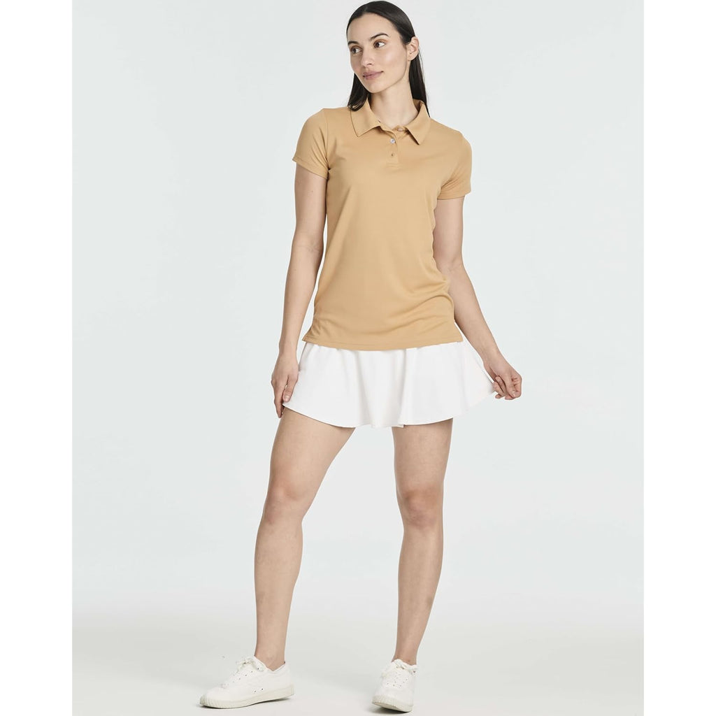 3 Pack: Womens Short Sleeve Dry-Fit Performance Polo Shirt (Available in Plus)