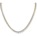 PAVOI 14K Gold Plated Graduated Tennis Necklaces for Women - Cubic Zirconia Tennis Necklace for Brides & Bridesmaids - Simulated Diamond Chain Trendy Wedding Jewelry