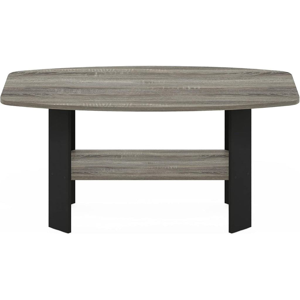 Furinno Simple Design Coffee Table, French Oak Grey/Black