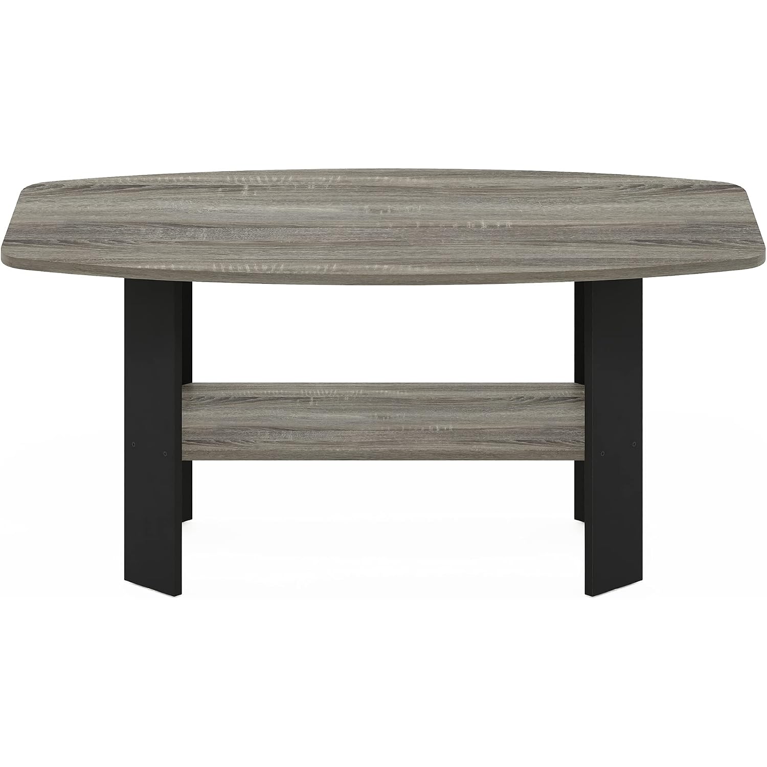 Furinno Simple Design Coffee Table, French Oak Grey/Black
