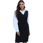 V Vocni Women'S Fully Lined 4 Button V-Neck Economy Dressy Suit Vest Waistcoat