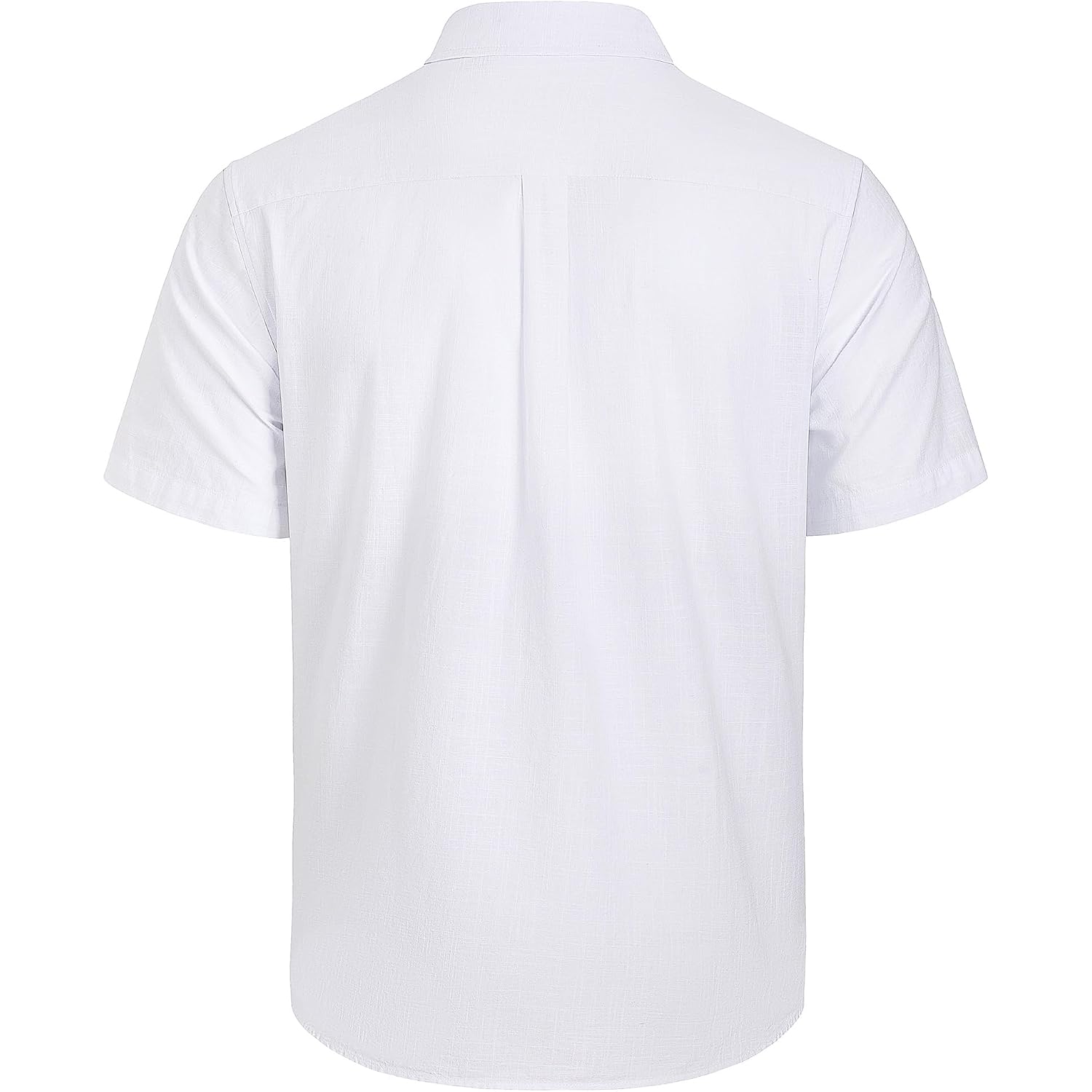 Mens Linen Shirts Short Sleeve Button Down Shirt Casual Cuban Guayabera Lightweight Summer Beach Solid Tops