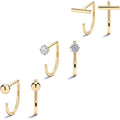 925 Sterling Silver 14K Gold Plated Huggie Half Hoop Earrings — Sleep-Friendly Poke-Free Hypoallergenic Stackable Earring — Comfortable & All Day Wear