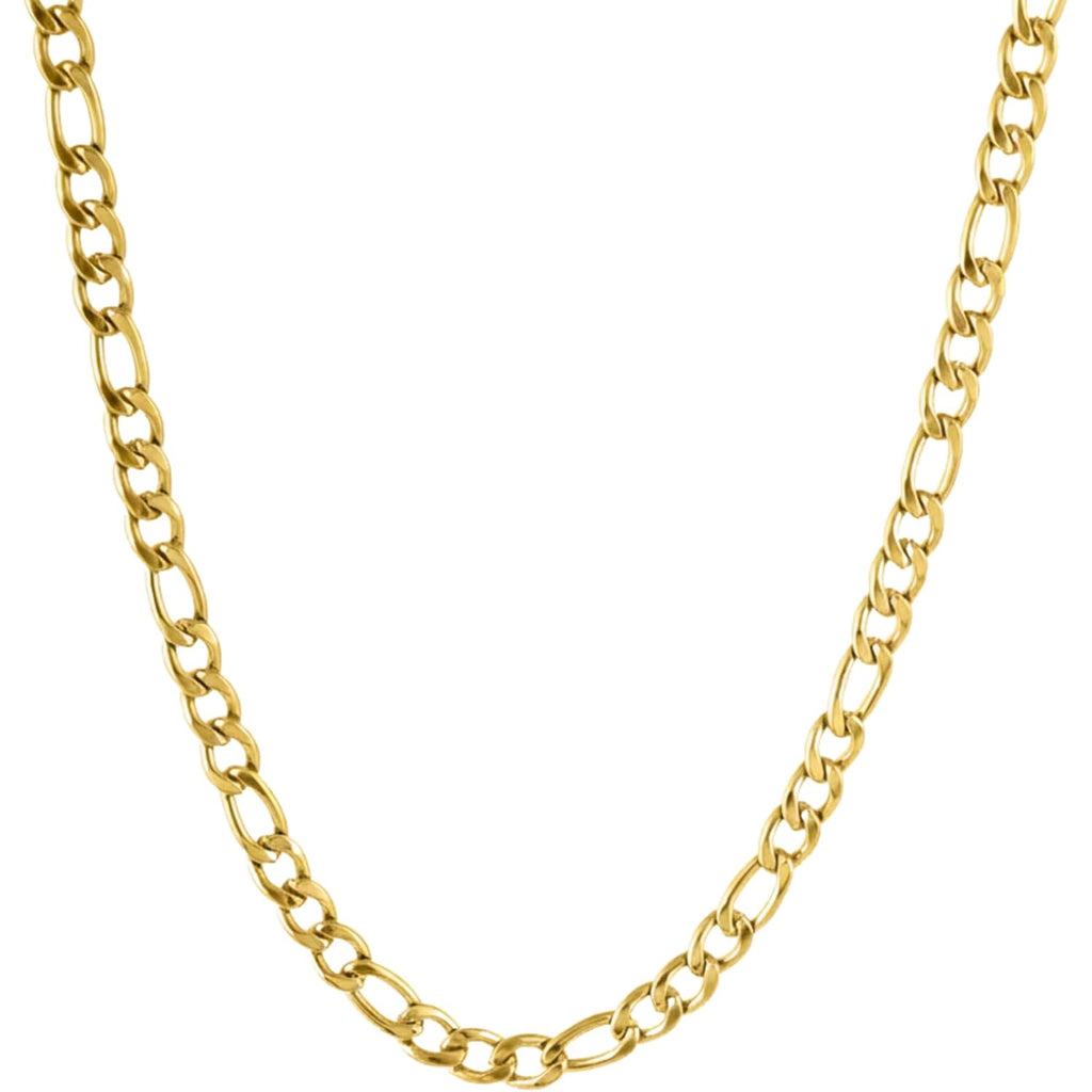 SHOP WGS 14K Solid Yellow Gold Figaro Chain for Men Women Diamond Cut 2mm (1.6gm to 1.88gm), 3.5mm (3.5gm to 4.5gm) & 6.5mm (10.5gm to 14gm) with Lobster Claw Clasp Jewelry