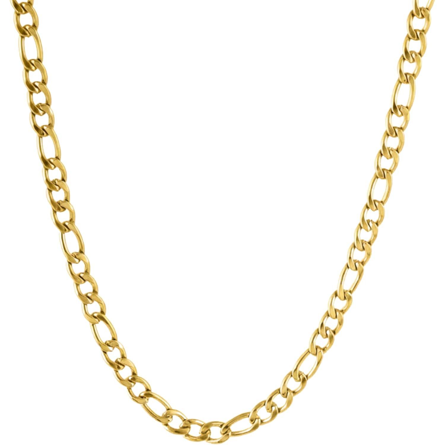 SHOP WGS 14K Solid Yellow Gold Figaro Chain for Men Women Diamond Cut 2mm (1.6gm to 1.88gm), 3.5mm (3.5gm to 4.5gm) & 6.5mm (10.5gm to 14gm) with Lobster Claw Clasp Jewelry