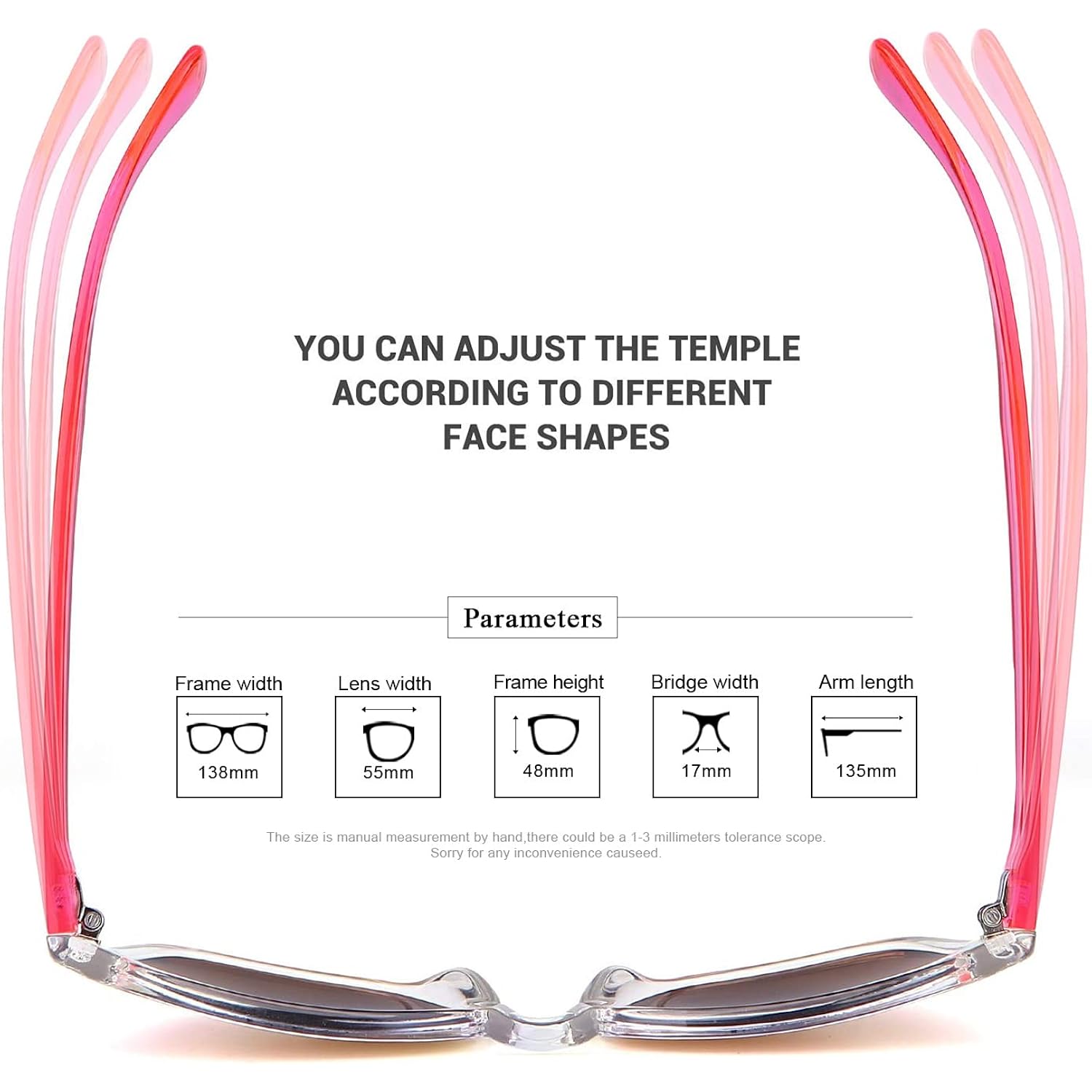 COLOSSEIN Sunglasses Womens,Classic Square Frame UV400 Mirrored Lens,Sunglasses Fit For Beach,Vacation,Driving