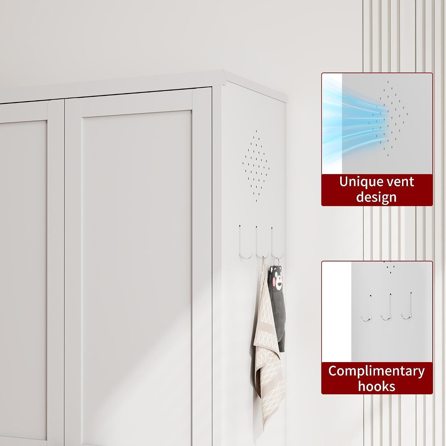 Aqy Kitchen Pantry Cabinet,61" White Pantry Storage Cabinet With 4 Tier Adjustable Shelves And 2 Doors,Freestanding Cupboard,Metal Pantry Cabinets With Handle For Living Room Kitchen Assembly Required