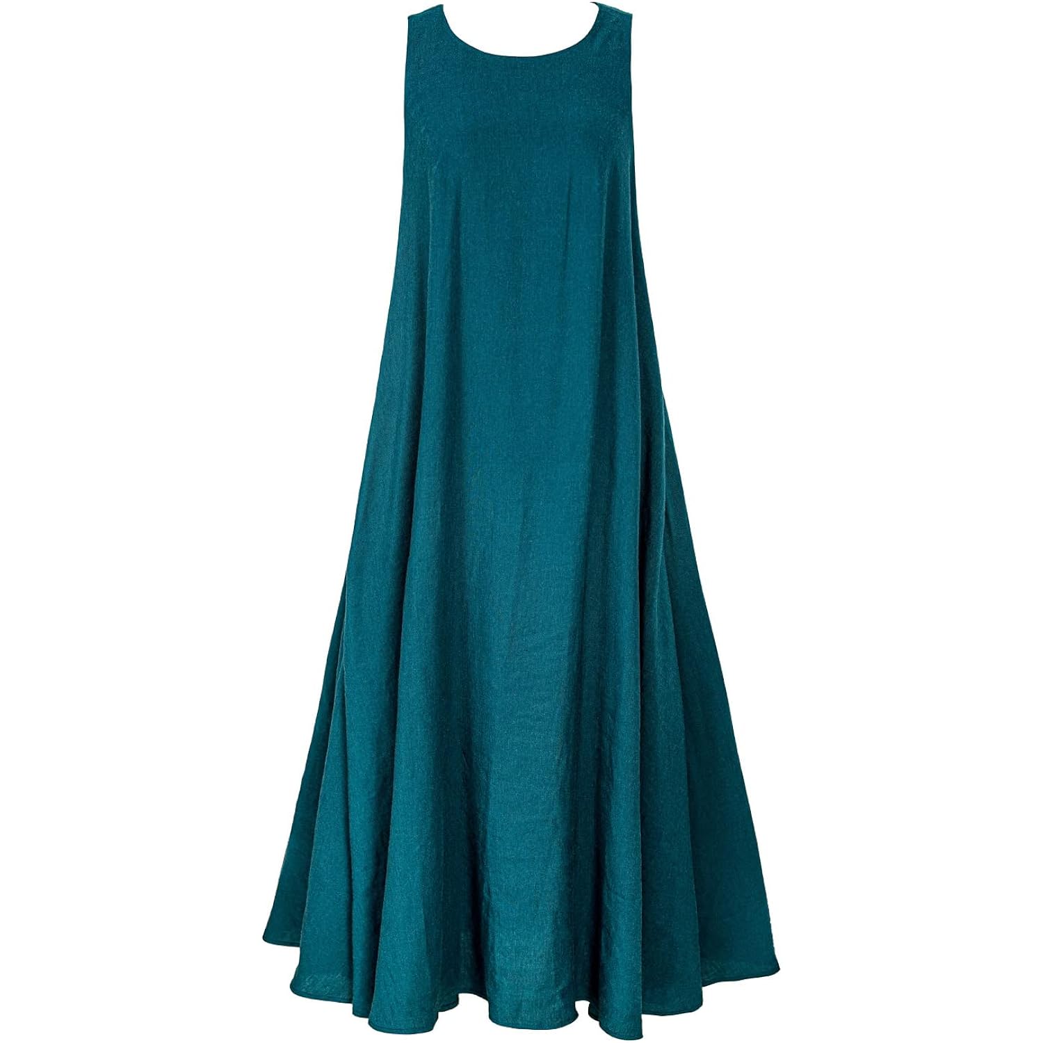 Rainday Women'S Linen Dress Sleeveness Loose Dresses Casual Maxi Dress With Pockets