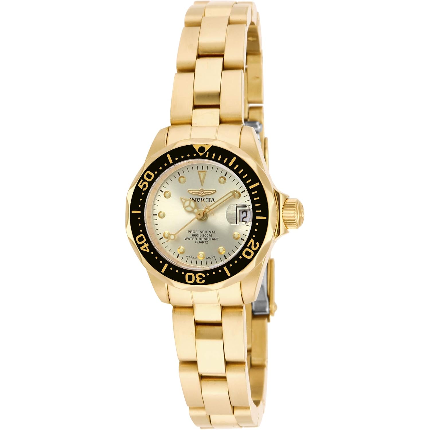 Invicta Women'S 17038 Pro Diver Analog Display Japanese Quartz Gold Watch