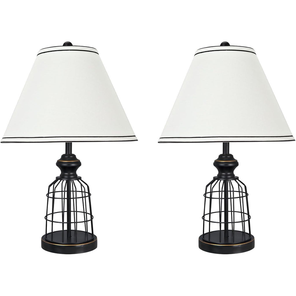Aspen Creative 40140-02A 22" High Traditional Metal Wire Table Lamp, Matte Black