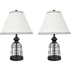 Aspen Creative 40140-02A 22" High Traditional Metal Wire Table Lamp, Matte Black