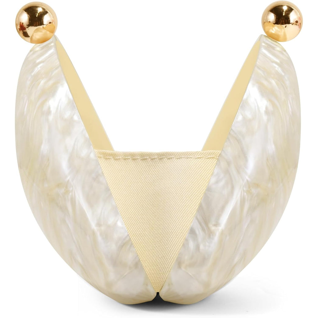 Acrylic Seashell Clutch Purse For Women, Elegant Marble Evening Bag, Wedding Party Clutch Handbags