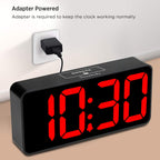 Dreamsky Large Digital Alarm Clock Big Numbers For Seniors & Visually Impaired, 9 Inches Electric Clocks For Bedroom, Jumbo Display Fully Dimmable Brightness, Usb Ports, Adjustable Alarm Volume