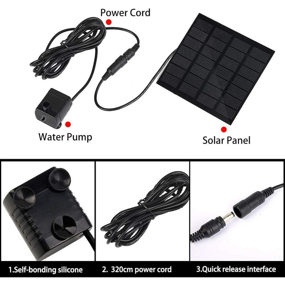 Hovico Solar Fountain - Panel Water Pump For Bird Bath Solar Panel Kit Outdoor Fountain For Outdoor Small Pond, Patio Garden And Fish Tank