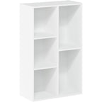 Furinno LUDER Book Shelf, 5-Cube Bookshelf, Reversible Bookcase, 9.4 x 19.5 x 31.5, Easy Assembly, for Living Room, Bedroom, Home Office, White