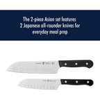 Henckels Solution 2-Pc Santoku Knife Set, Razor-Sharp, German Engineered | Informed By 100+ Years Of Mastery. Dishwasher Safe, Ideal For Everyday Cooking. Comes With 5" & 7" Santoku Knife Blade
