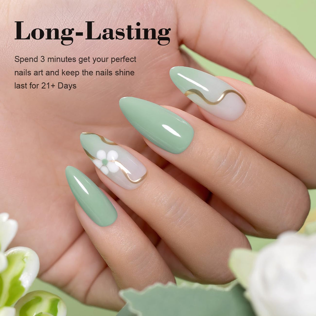 RARJSM Light Green Gel Nail Polish Pastel Green Gel Nail Polish 1PCS 15ML Spring Summer Color GelPolish Soak off U V LED Curing Required Nail Art French Manicure Salon DIY at Home