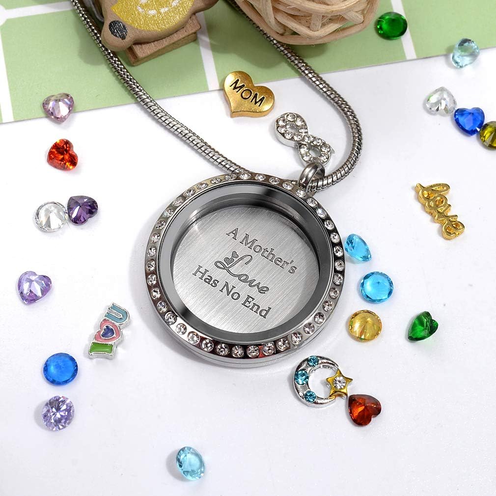 Veeshy Best Mom Mother Gift, Floating Charms Locket for Women