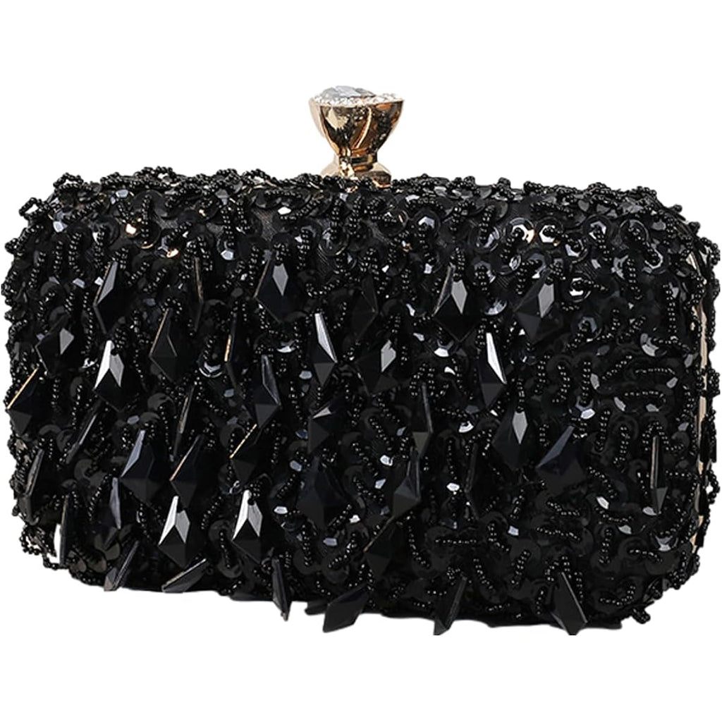 Romanticdesign Women Bling Evening Bag Fashion Embroidered Beaded Sequin Clutch Cocktail Wedding Party Purse