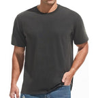 Veiisar Men'S Heavy Weight Crew Neck 100% Cotton T-Shirt - 250G/M² Thick Distressed Washed T-Shirts For Men