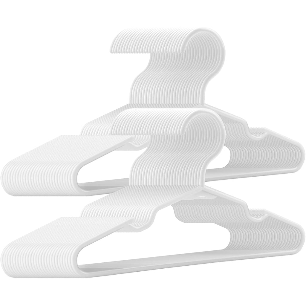 Kids Hangers - 100 Pack, 11.5 Inch White Baby & Toddler Hangers For Closet - Ideal For Baby Standard Use