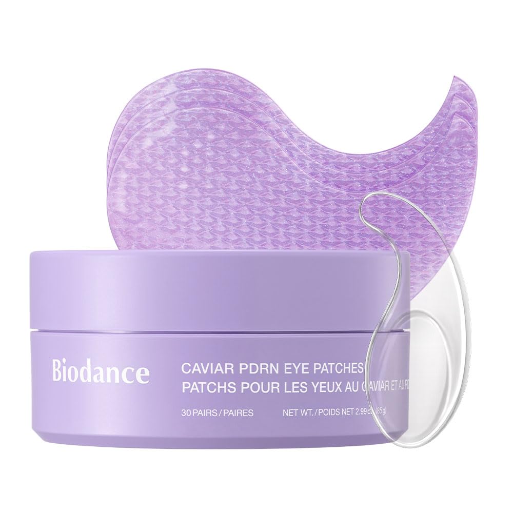 Biodance Caviar Pdrn Eye Patches, Nourishing Under Eye Patches For Dark Circles, Depuffing Eye Mask For Puffy & Tired Eyes, Travel Essentials & Self Care Gifts For Women, Korean Skin Care (60 Count)