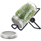 Sprouting Jar Lid (32oz Glass Jars) with 4 Pack Stainless Steel Sprouting Stands for Wide and Wide Mouth Mason Jar for Growing Organic Sprouts, Stainless Steel, 4 Pack