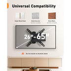 Perlegear Full Motion TV Mount for Most 26–65 inch Flat or Curved TVs up to 82 lbs, Wall Mount TV Bracket with Articulating Arms, Tool-Free Tilt, Swivel, Extension, Max VESA 400x400mm, PGMF3